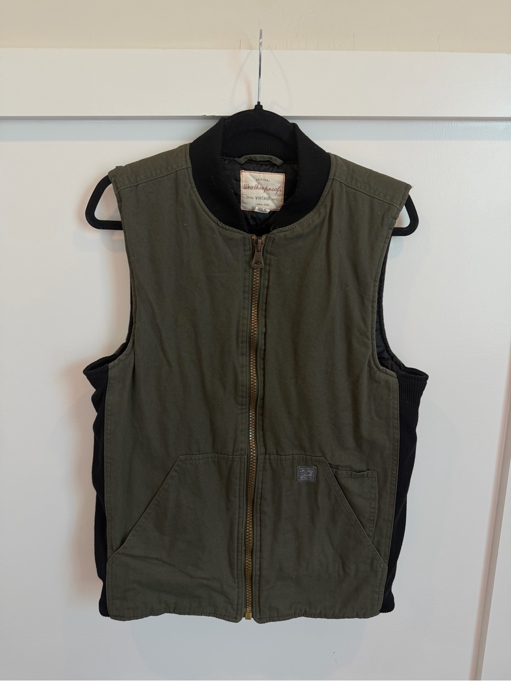 Weatherproof Olive Green Quilted Zip Vest